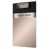 モダンエレガントストライプのパーソナライズされた クリップボード (左)