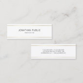 モダンエレガントストライプの金ゴールドプロフェッショナル スキニー名刺 (正面/裏面)