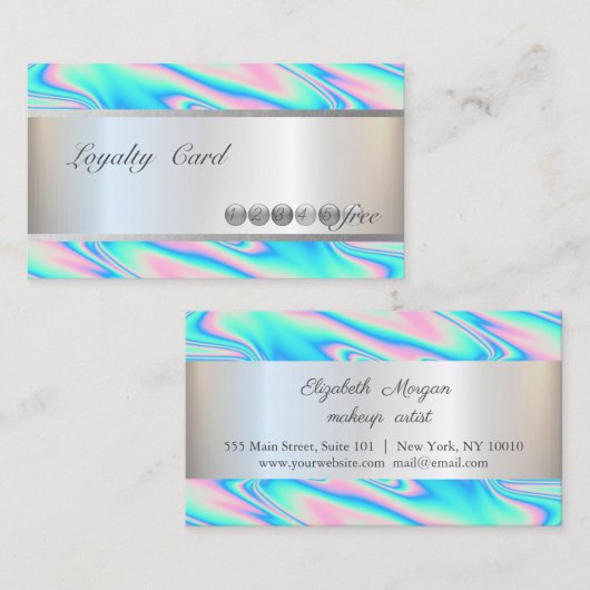 モダンエレガントストライプの,ホログラフィックロイヤリティカード ロイヤリティカード (正面/裏面)