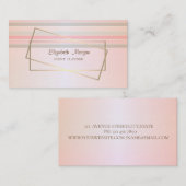 モダンエレガントストライプの,金ゴールド枠 名刺 (正面/裏面)