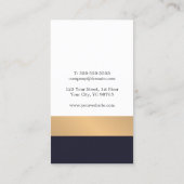 モダンエレガントストライプフェイク金ゴールド設計者 名刺 (裏面)