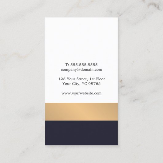 モダンエレガントストライプフェイク金ゴールド設計者 名刺 (裏面)