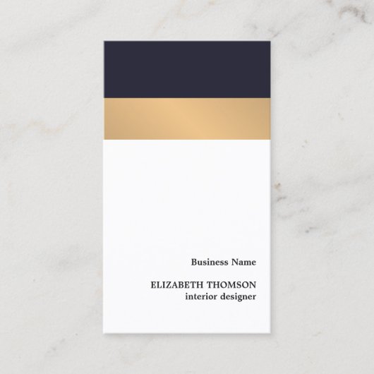 モダンエレガントストライプフェイク金ゴールド設計者 名刺 (正面)