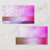 モダンエレガントストライプ紙吹雪 名刺 (正面/裏面)