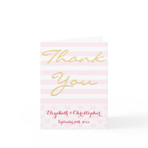 モダンエレガントストライプ結婚Thanks You Note Card