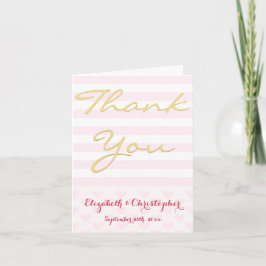 モダンエレガントストライプ結婚Thanks You Note Card サンキューカード