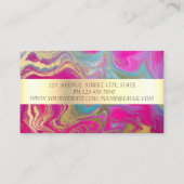 モダンエレガントストライプ金ゴールドロータスカラフルマーブル 名刺 (裏面)