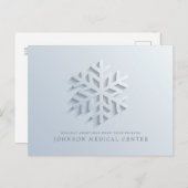 モダンエレガントスノーフレークメディカルホリディグリーティング シーズンポストカード (正面/裏面)