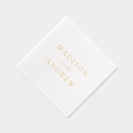 モダンエレガントスパーソナライズされた結婚ト 箔ナプキン (右)