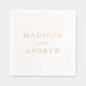 モダンエレガントスパーソナライズされた結婚ト 箔ナプキン (正面)