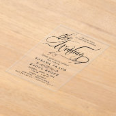 モダンエレガントス結婚クリプト アクリル招待状 (レイダウン)