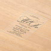 モダンエレガントス結婚クリプト アクリル招待状 (レイダウン)