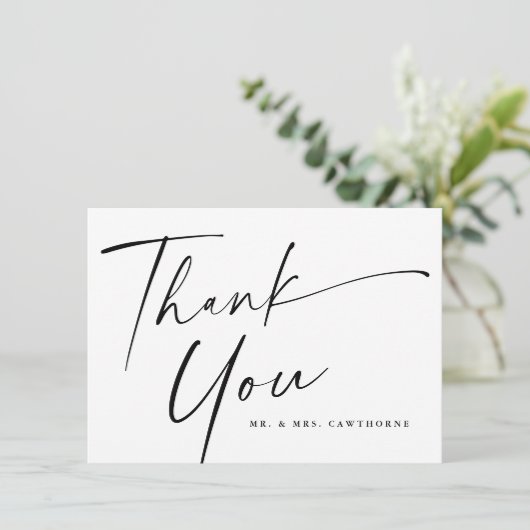 モダンエレガントス結婚クリプト サンキューカード (スタンド正面)