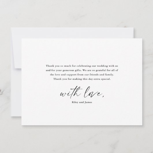 モダンエレガントス結婚クリプト サンキューカード (裏面)
