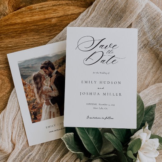 モダンエレガントス結婚クリプト セーブザデート