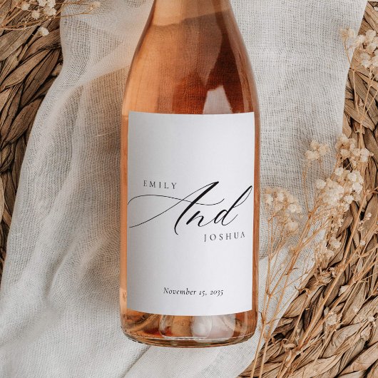 モダンエレガントス結婚クリプト ワインラベル