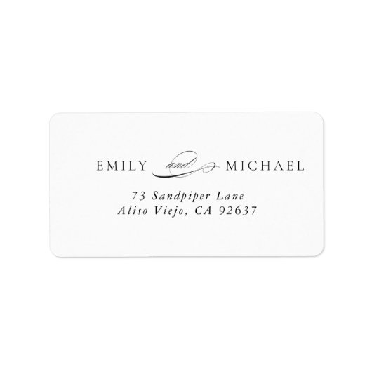 モダンエレガントス結婚トの差出人住所 ラベル (正面)