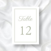 モダンエレガントセージ結婚グリーン テーブルナンバー