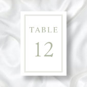 モダンエレガントセージ結婚グリーン テーブルナンバー