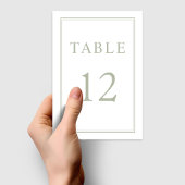 モダンエレガントセージ結婚グリーン テーブルナンバー