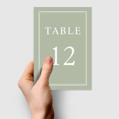 モダンエレガントセージ結婚グリーン テーブルナンバー