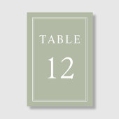 モダンエレガントセージ結婚グリーン テーブルナンバー
