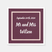 モダンエレガントタイポグラフィオン紫バラ金ゴールド スタンダードカクテルナプキン (正面)