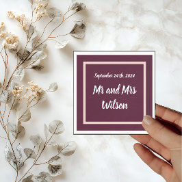 モダンエレガントタイポグラフィオン紫バラ金ゴールド スタンダードカクテルナプキン