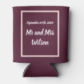 モダンエレガントタイポグラフィオン紫バラ金ゴールド 缶クーラー (正面)