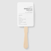 モダンエレガントタイポグラフィシンプル結婚式 プログラム ハンドファン (正面)