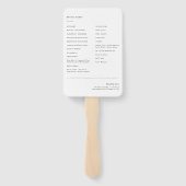 モダンエレガントタイポグラフィシンプル結婚式 プログラム ハンドファン (裏面)