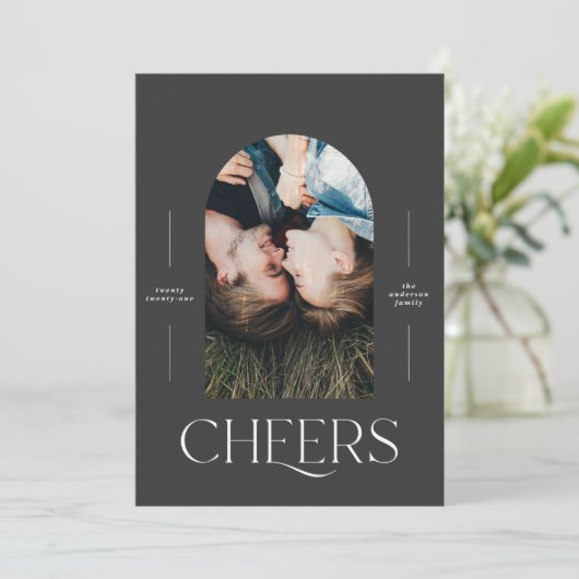 モダンエレガントタイポグラフィブラック1写真クリスマス (スタンド正面)