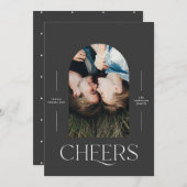 モダンエレガントタイポグラフィブラック1写真クリスマス (正面/裏面)