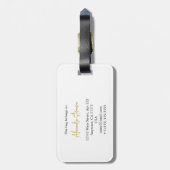 モダンエレガントタイポグラフィミセス・白黒・モノグラム ラゲッジタグ (裏面縦)