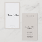 モダンエレガントタイポグラフィミニマル縦型 名刺 (正面/裏面)