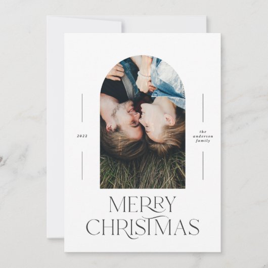 モダンエレガントタイポグラフィレッド1写真クリスマス (正面)