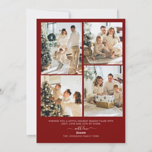 モダンエレガントタイポグラフィ写真メリークリスマス シーズンカード (裏面)