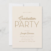 モダンエレガントタイポグラフィ写真卒業会 招待状 (正面)