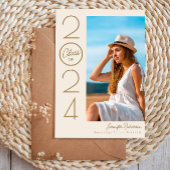 モダンエレガントタイポグラフィ写真卒業会 招待状