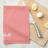 モダンエレガントタイポグラフィ名最高のピーチテンプレート キッチンタオル (四つ折り)