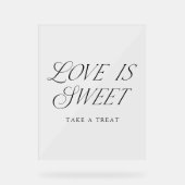 モダンエレガントタイポグラフィ愛は甘い アクリルサイン (正面)