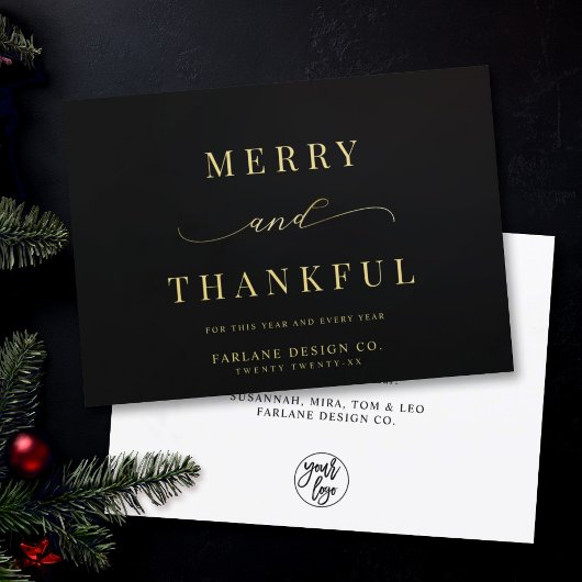 モダンエレガントタイポグラフィ感謝型ビジネスロゴ シーズンカード