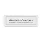 モダンエレガントタイポグラフィ枠差出人住所 ラベル (正面)