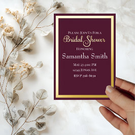 モダンエレガントタイポグラフィ紫ブライダルシャワー 箔招待状