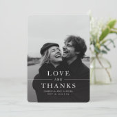 モダンエレガントタイポグラフィ結婚写真 サンキューカード (スタンド正面)