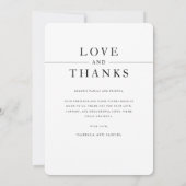 モダンエレガントタイポグラフィ結婚写真 サンキューカード (裏面)