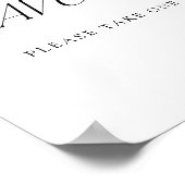 モダンエレガントタイポグラフィ結婚式の引き出物標識 ポスター (角)