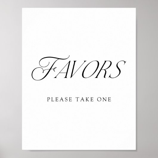 モダンエレガントタイポグラフィ結婚式の引き出物標識 ポスター (正面)