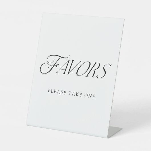 モダンエレガントタイポグラフィ結婚式の引き出物 台座サイン (正面)