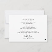 モダンエレガントタイポグラフィ3写真結婚コラージュ サンキューカード (裏面)